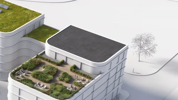 Det zoomes inn på et tak og inn på detaljene av hvordan Icopal Universal løsningen er oppbygd